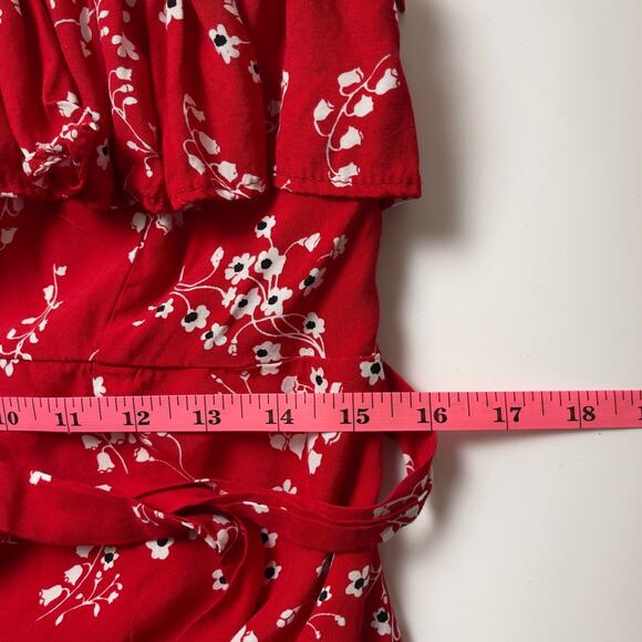 Free People Rue Stiic Westcott One Shoulder Midi Dress Floral Poppy Red Medium - Picture 12 of 12